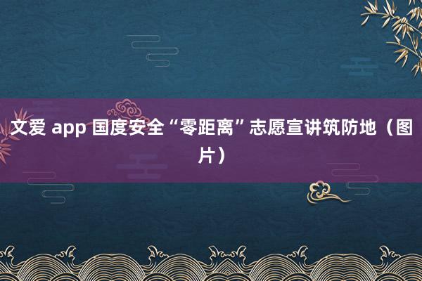文爱 app 国度安全“零距离”　志愿宣讲筑防地（图片）