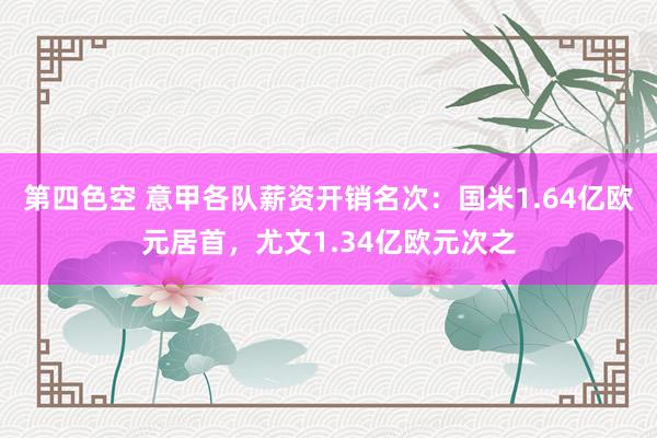第四色空 意甲各队薪资开销名次：国米1.64亿欧元居首，尤文1.34亿欧元次之
