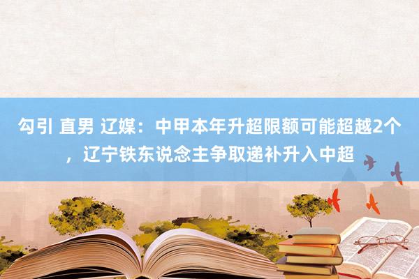 勾引 直男 辽媒：中甲本年升超限额可能超越2个，辽宁铁东说念主争取递补升入中超