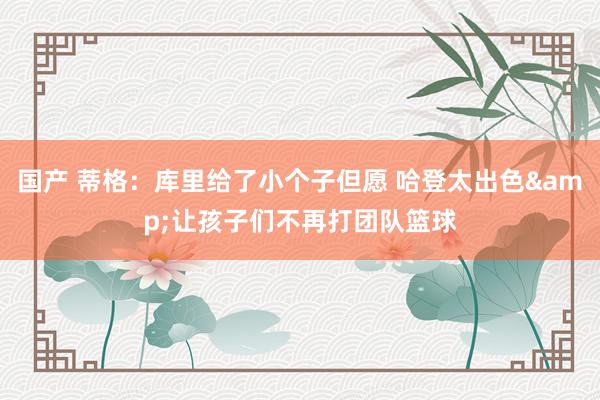 国产 蒂格：库里给了小个子但愿 哈登太出色&让孩子们不再打团队篮球