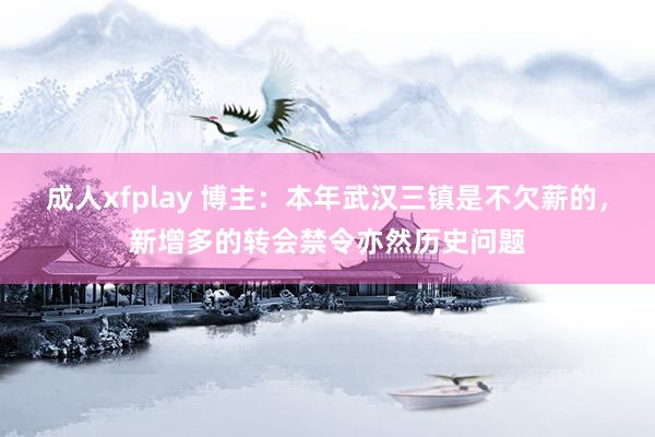 成人xfplay 博主:本年武汉三镇是不欠薪的,新增多的转会禁令亦然历史问题